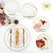 24 Pack Gold Clear Charger Plates With Beaded Rim, 13 Inch Dinner Charger Plates, Bulk Plastic Floral Table Charger Plates for Dinner Wedding Table Setting Decoration(Gold)